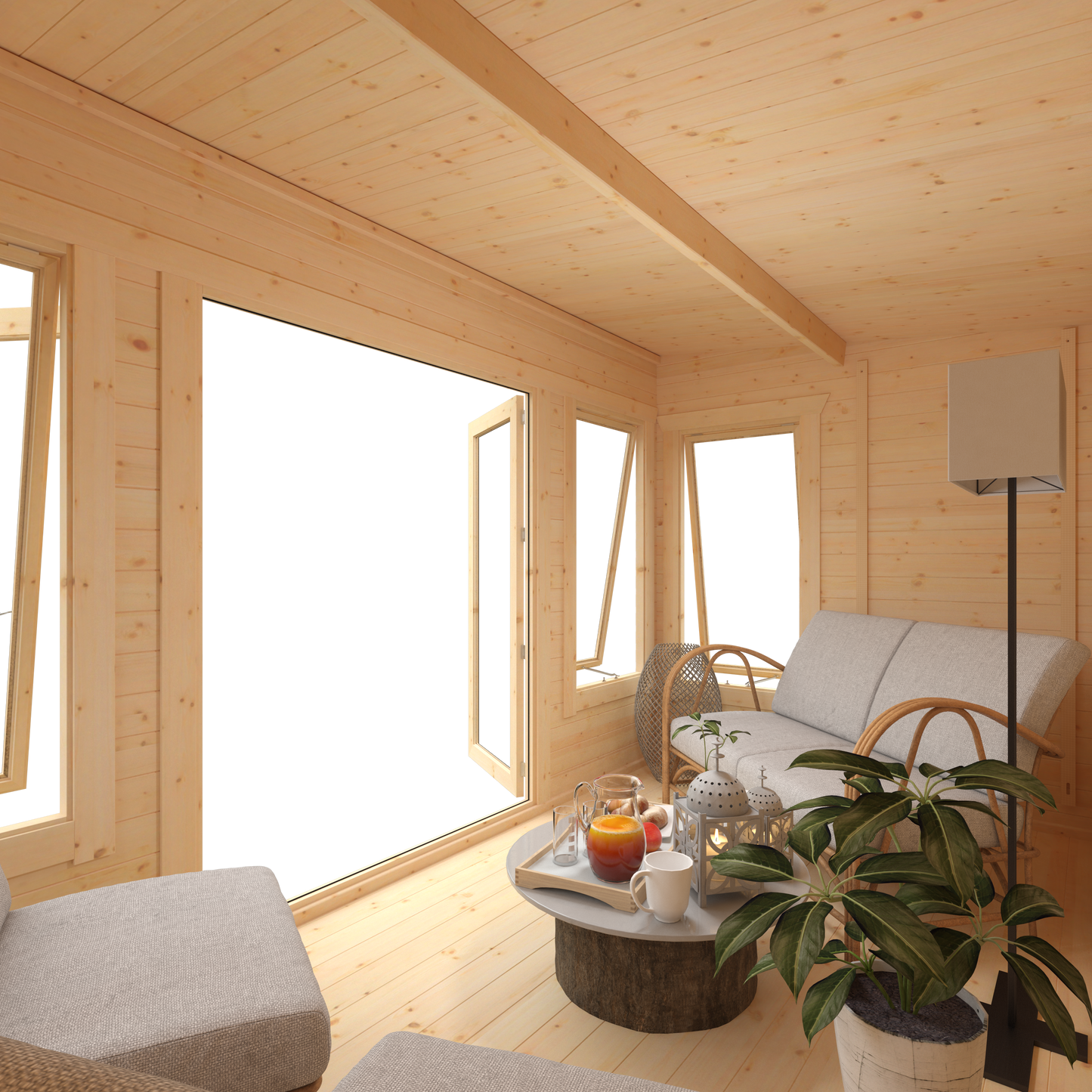 Broadfield Hatfield 44mm Cabin (double glazed windows)