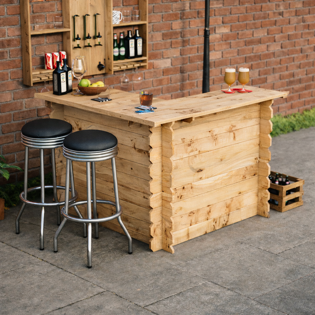 Wooden Interlock Corner Bar